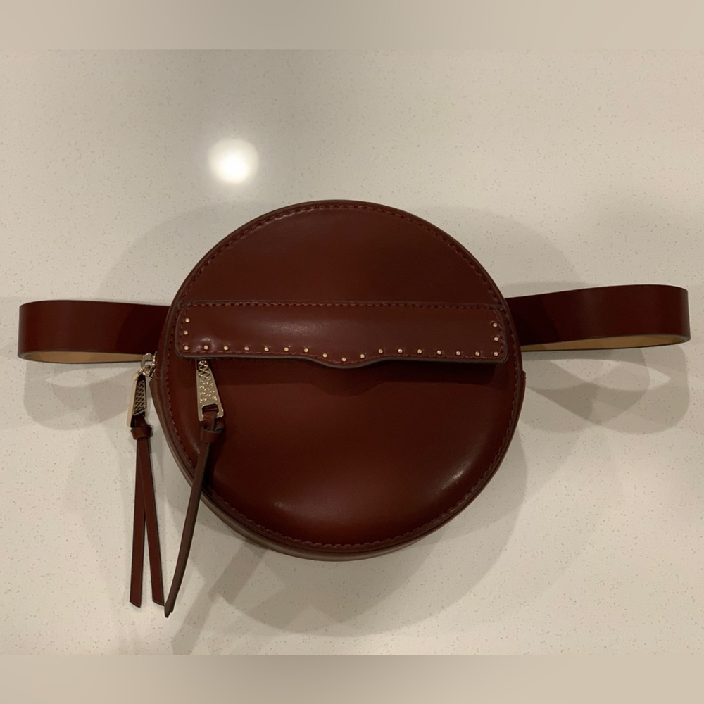 Rebecca Minkoff maroon/brown studded belt bag